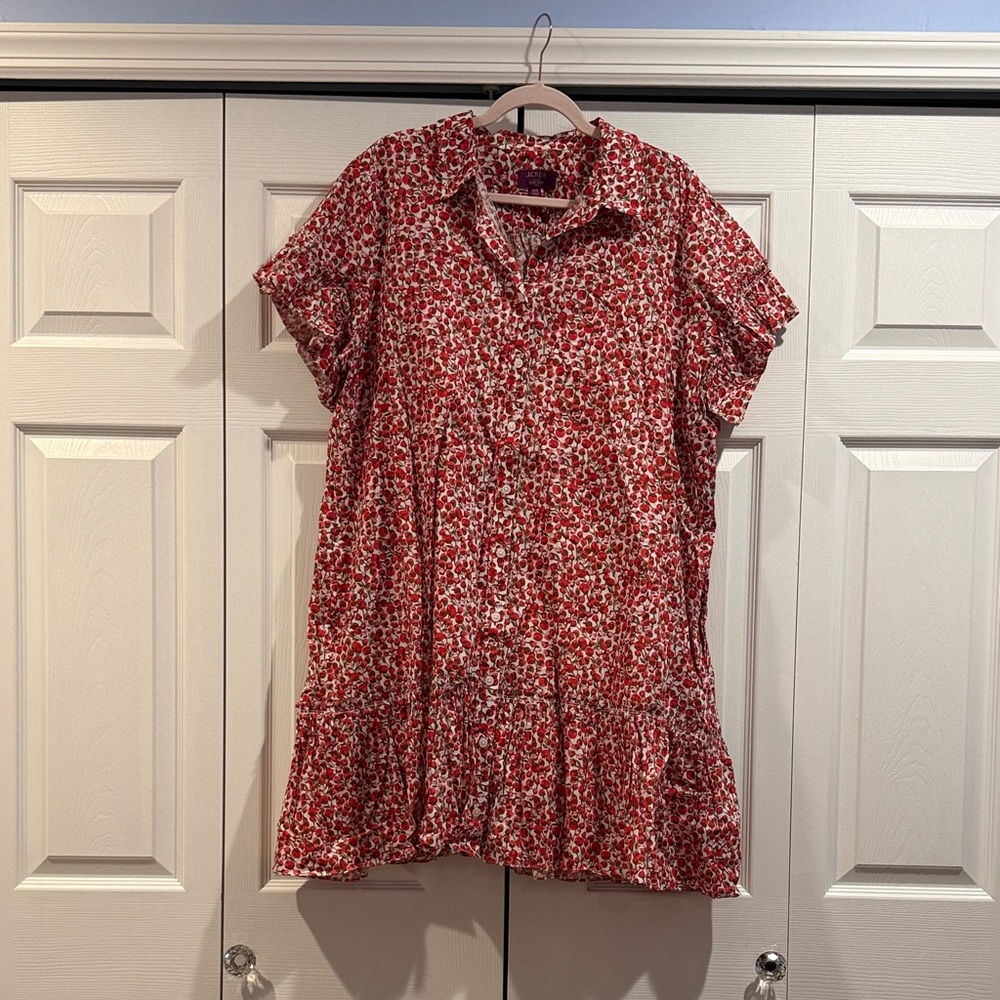 J. Crew Red Floral Liberty Fabric Dress